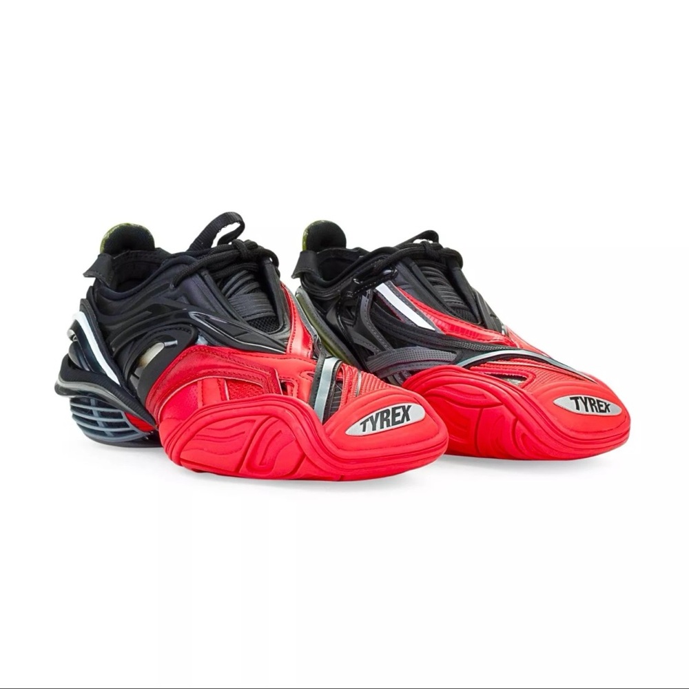 Balenciaga Tyrex Red and Black Athletic Shoes